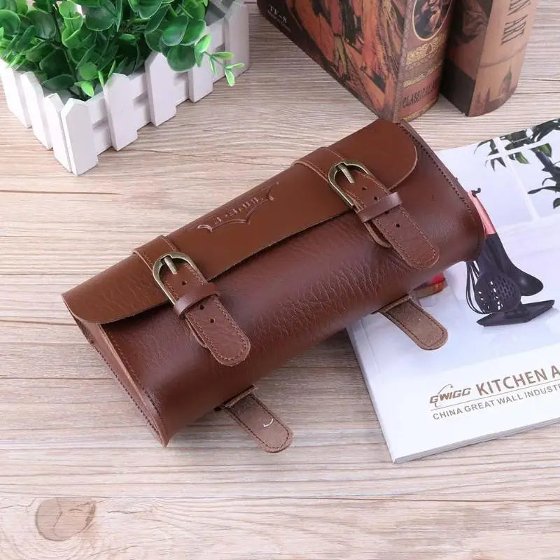 Retro Bicycle Tail Bag Leather Cycling