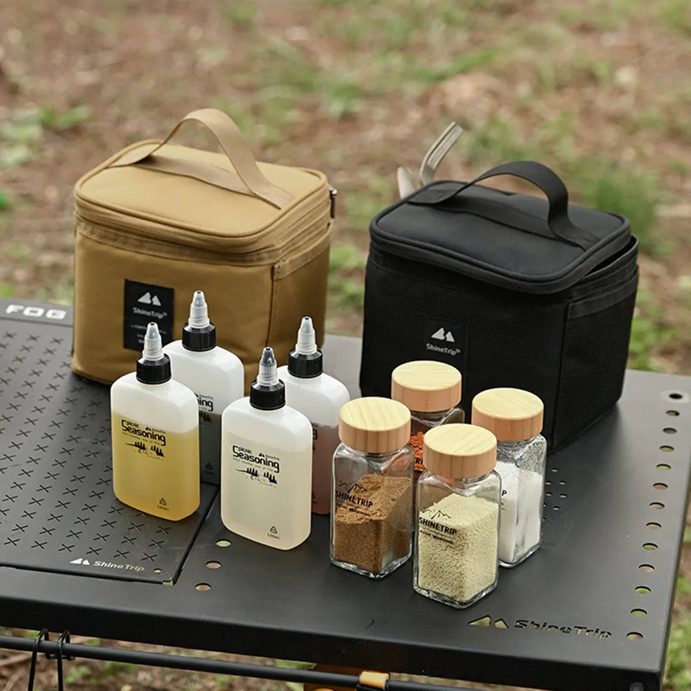 Camping Seasoning Bottle Set With Storage Bag