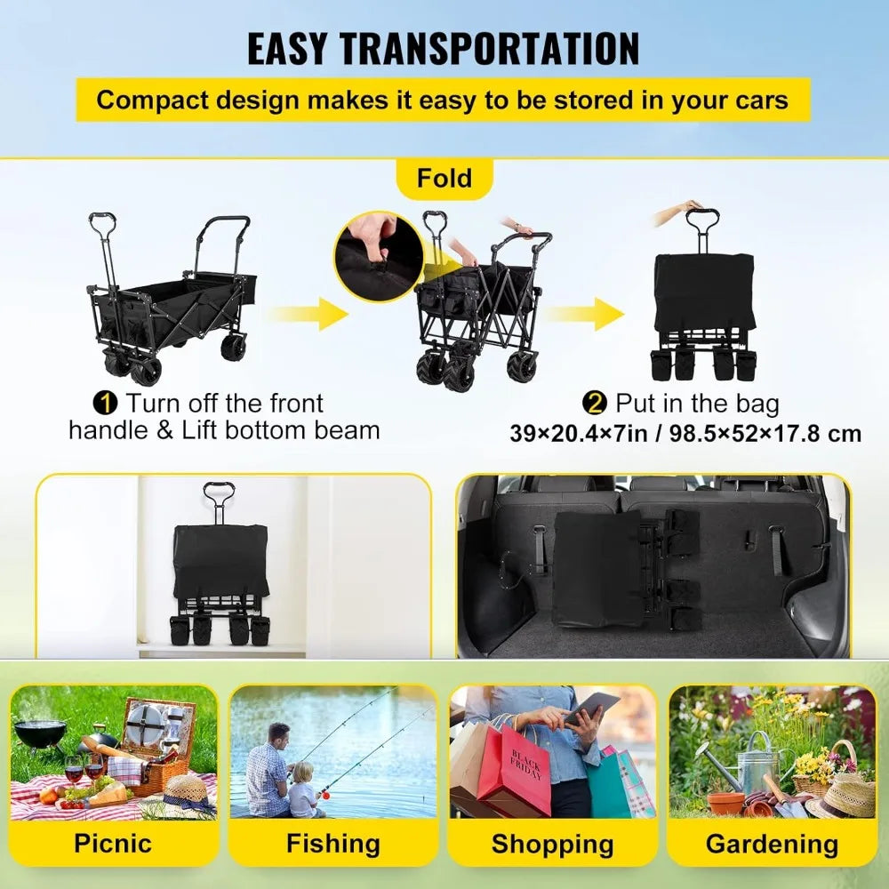 Collapsible Camping, Grocery Cart and Garden Cart