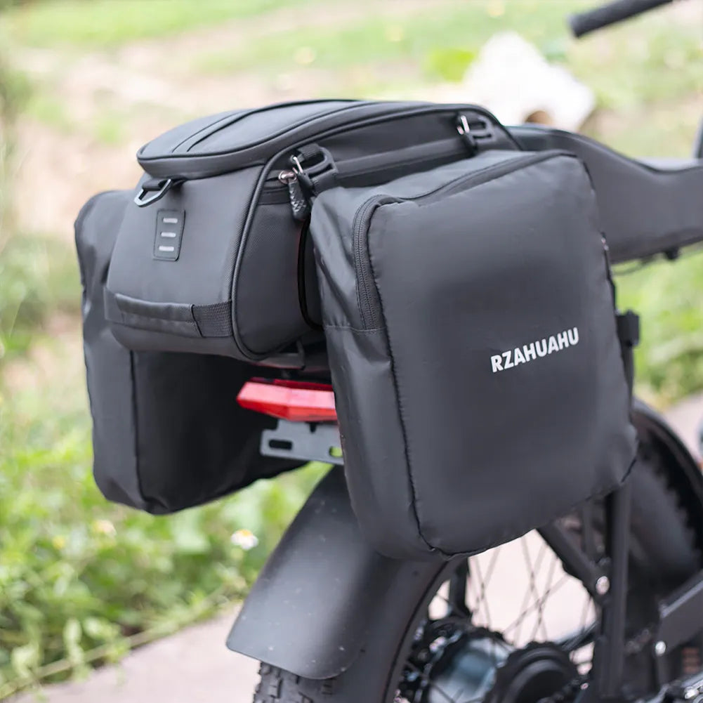 Waterproof Bike Pannier Rack Bag Multiple Pockets