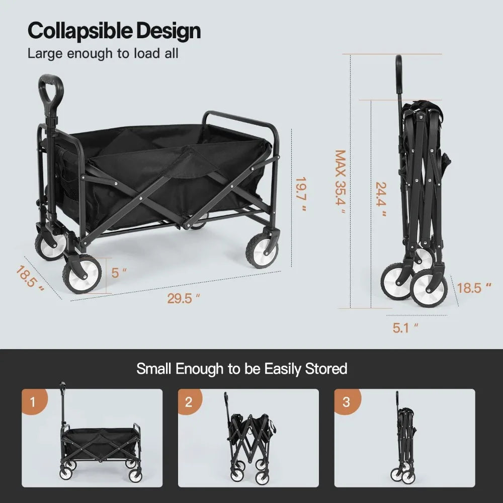 Outdoor Utility Wagon Cart Heavy Duty Foldable