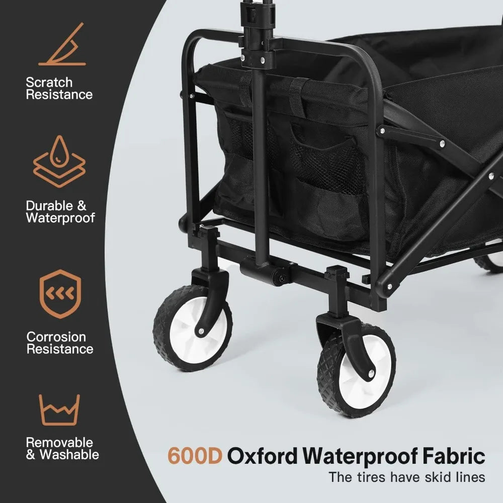 Outdoor Utility Wagon Cart Heavy Duty Foldable