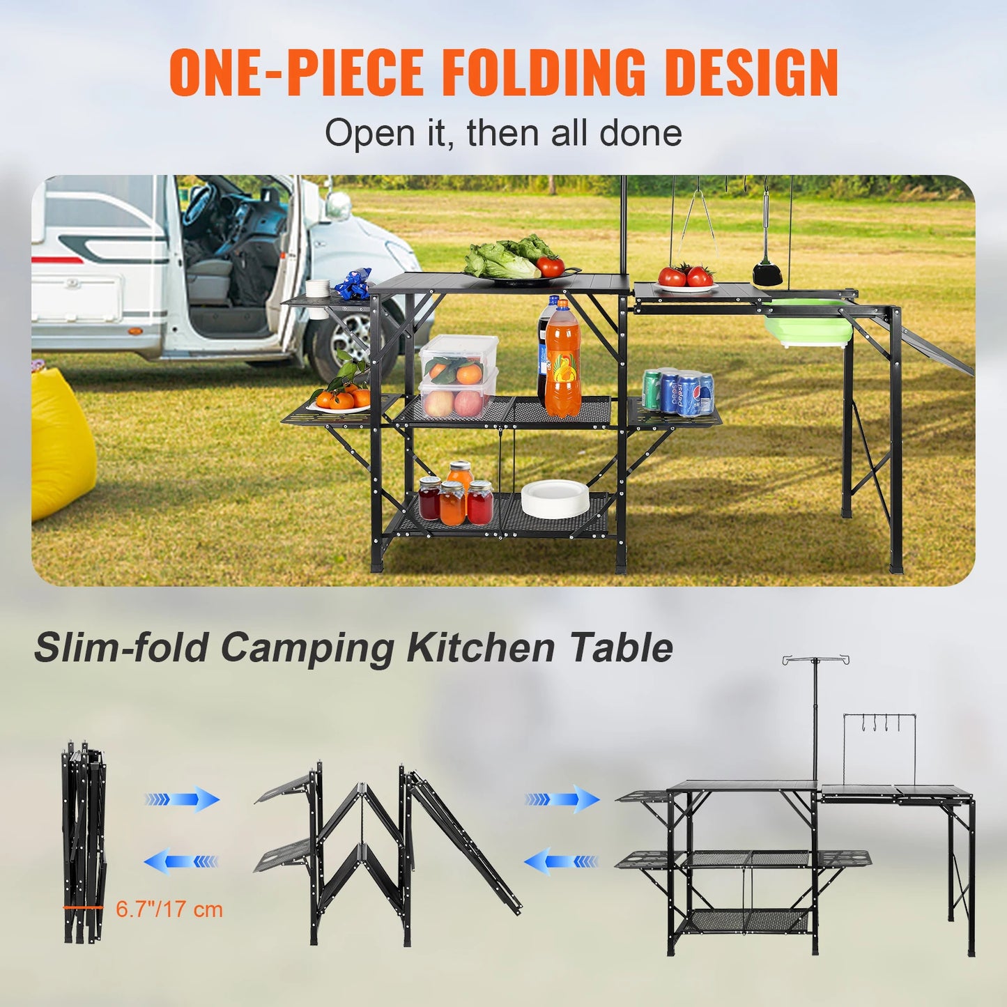 Aluminum Folding Portable Outdoor Cook Station