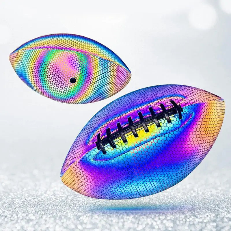 Reflective Ball Fluorescent Luminous Reflective Ball PU Leather Balls Light Up Reflective American Football Toy Gifts