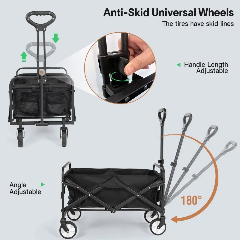 Outdoor Utility Wagon Cart Heavy Duty Foldable