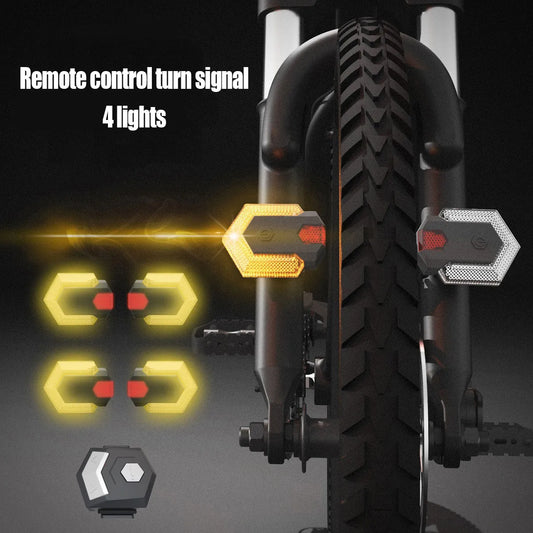 ZK30 Set Turn Signals bicycle Front Rear Light Smart Remote Control Bike Light Cycling Safety Warning Taillight Electric scooter